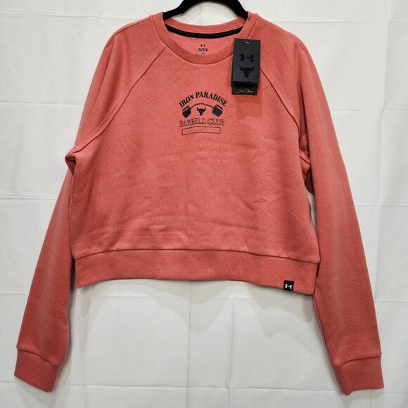 Under Armour Women's Project Rock Cropped Gym Crewneck Size Large - Picture 1 of 8